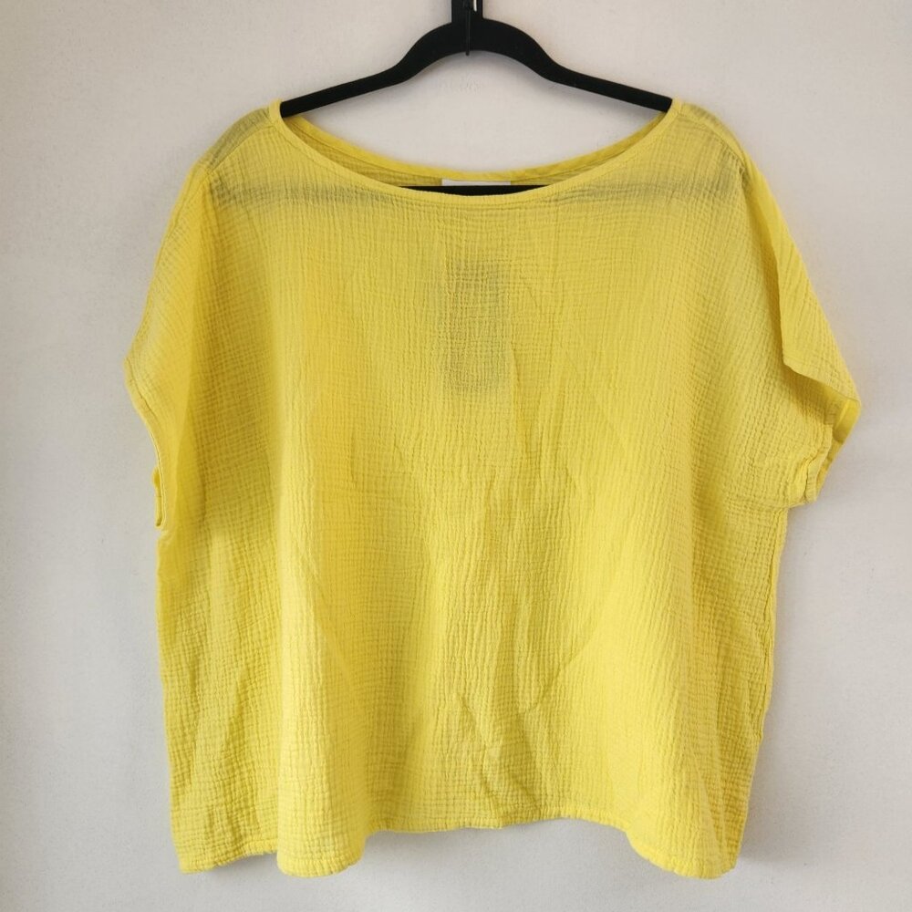 NWT Bryn Walker Bess Shirt Muslin Cotton Yellow Blouse Guazy Lagenlook M